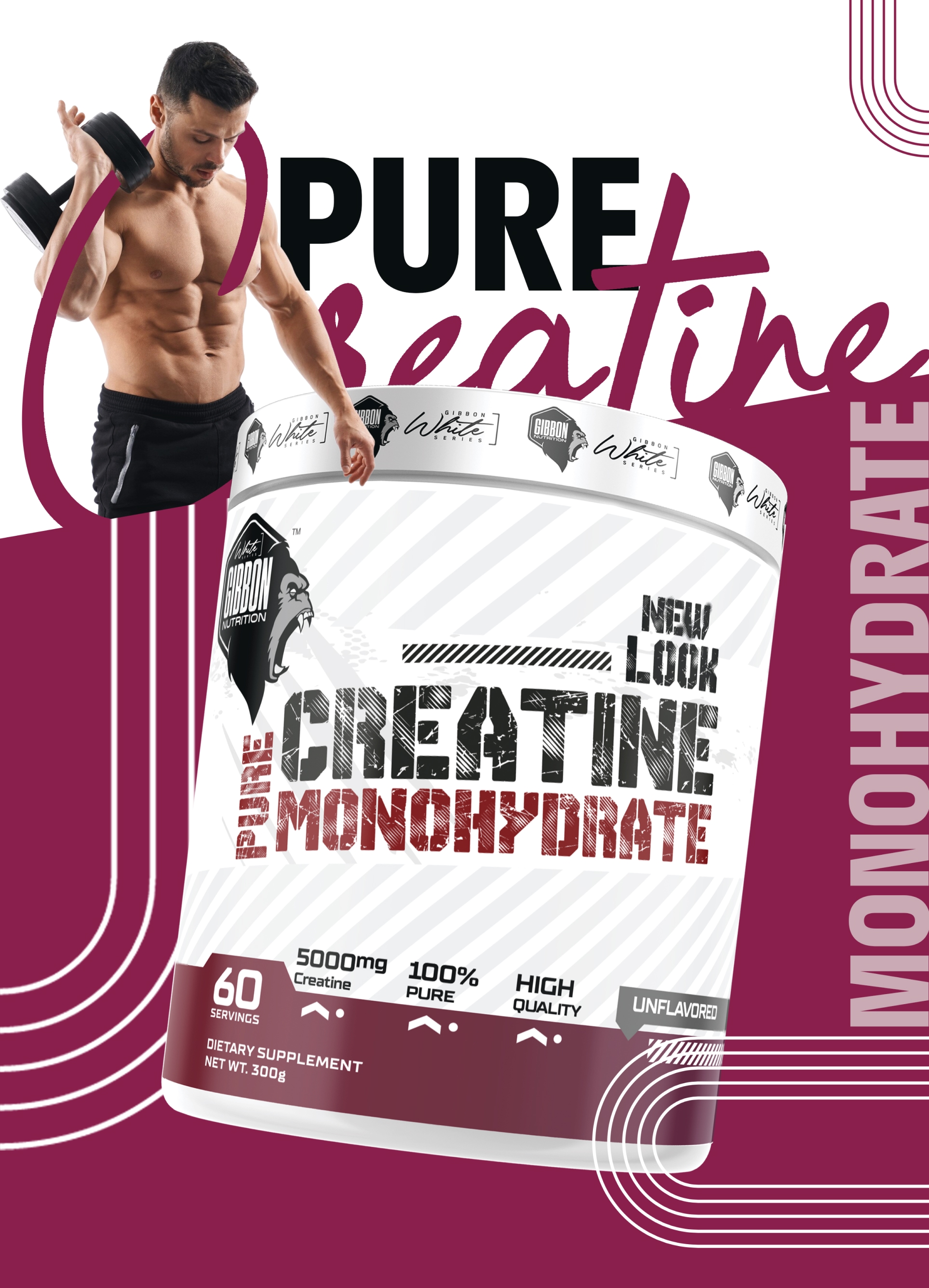 Gibbon White Series Pure Creatine Monohydrate