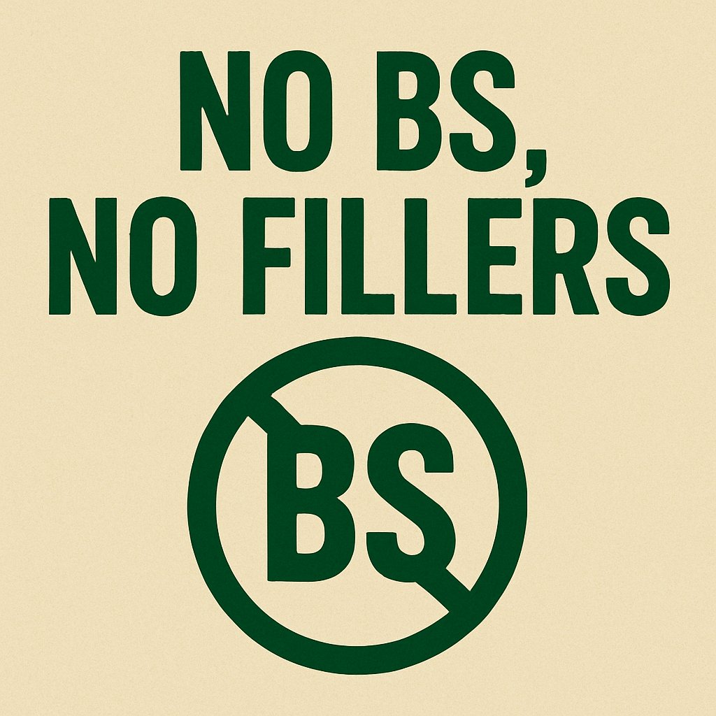 No BS, No Fillers illustration